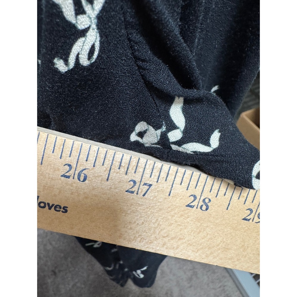 Ava & Viv Dress Womens 2X Black Bow Print Midi V-Neck Long‎ Sleeve Rayon New - Picture 7 of 10